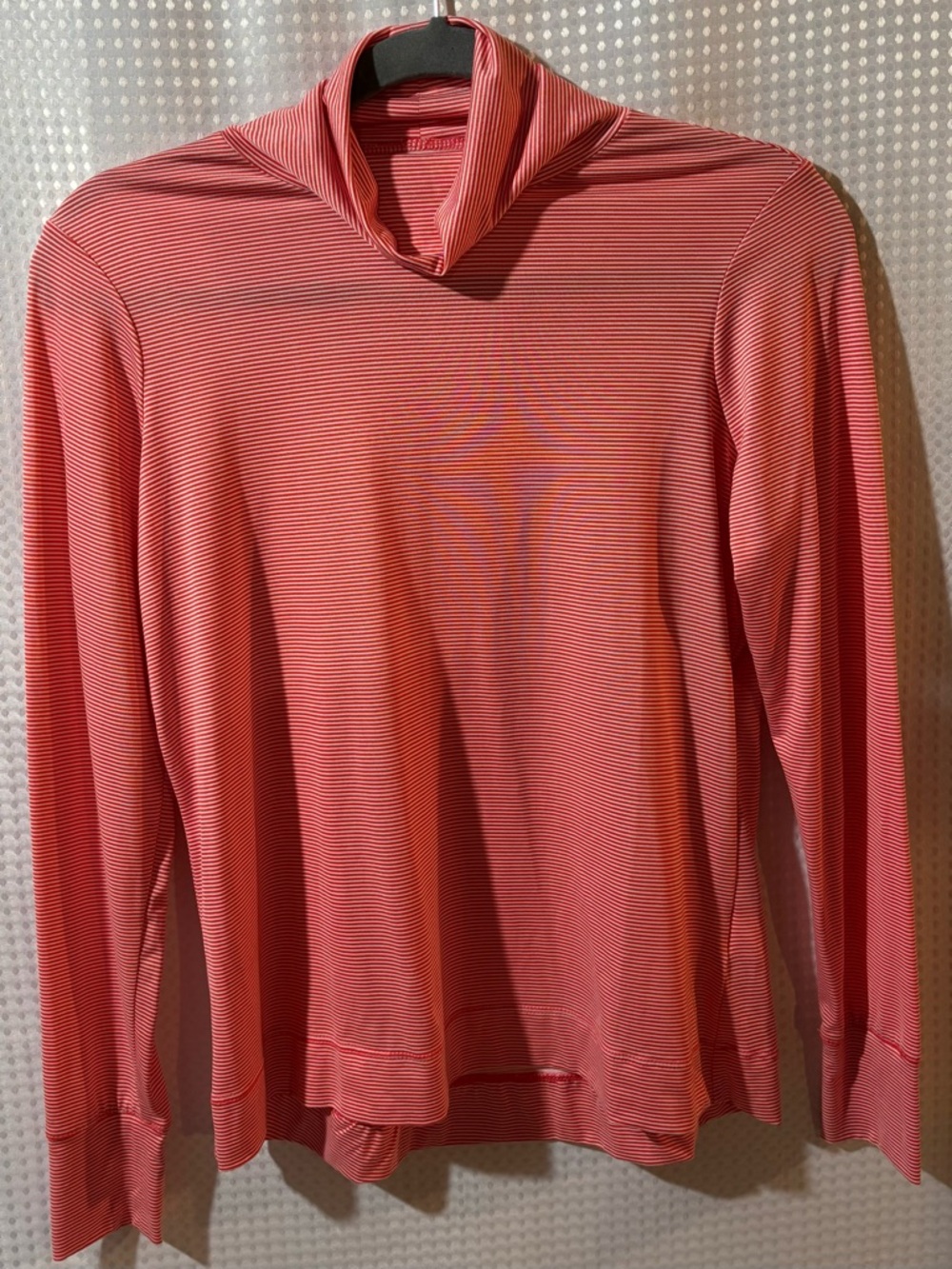 Lands' End Striped Pink Turtleneck Top